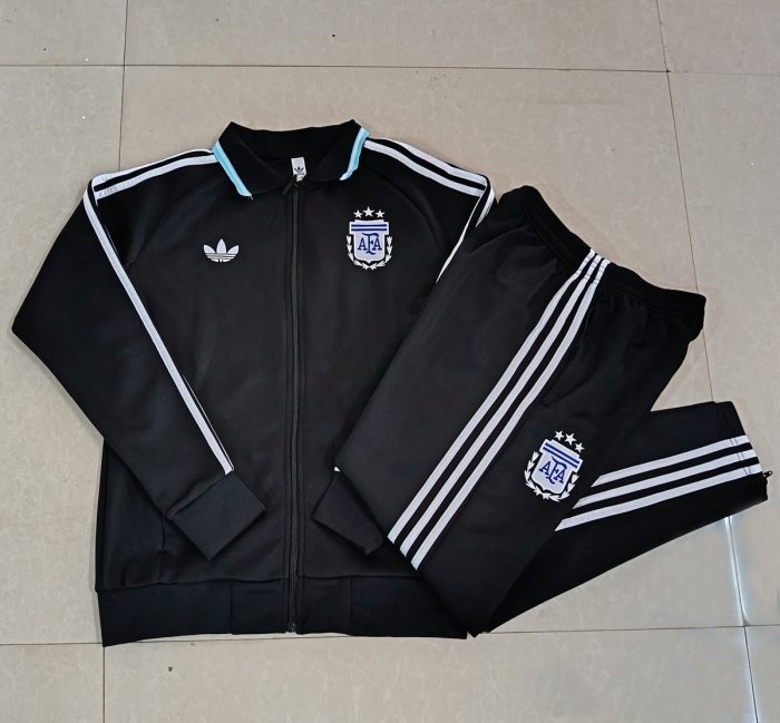 Argentina Black Kids' Long Zipper Jacket - 图片 3