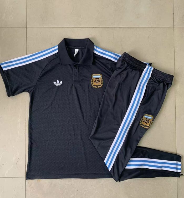 Argentina Retro Polo Shirt - Dark Gray - 图片 9