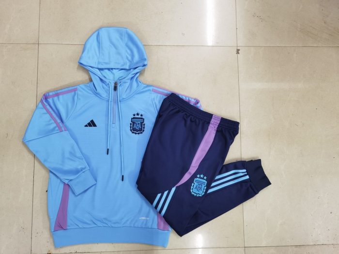 Argentina 24-25 Half-Zip Hoodie Light Blue Kids - 图片 3