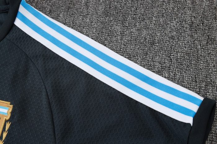 Argentina Retro Short Sleeve Jersey - Dark Gray - 图片 6