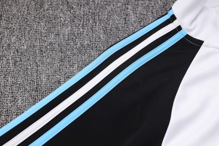 Argentina 2022-23 White (Black Sleeves) Three Stars Long Zip Jacket - 图片 6