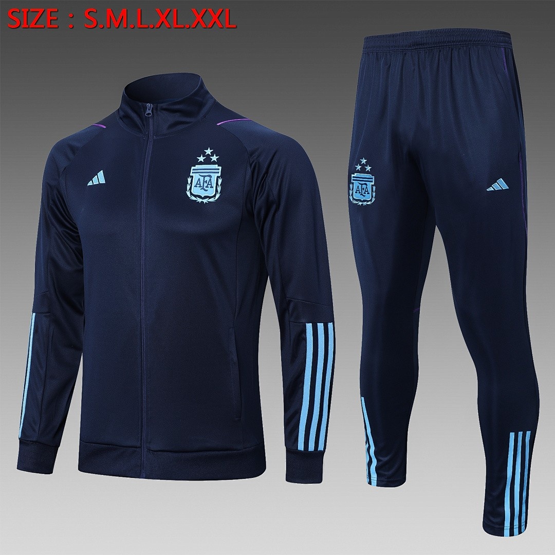 Argentina 2022-2023 Blue (Three Stars) Long Zip Jacket