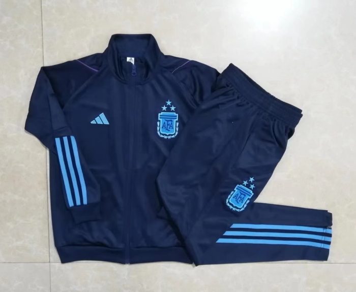 Argentina 2022-2023 Blue (Three Stars) Long Zip Jacket - 图片 9