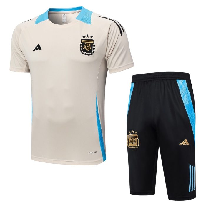 Argentina 24/25 Short Sleeve Training Set in Beige (with 7/8 Pants) - 图片 8