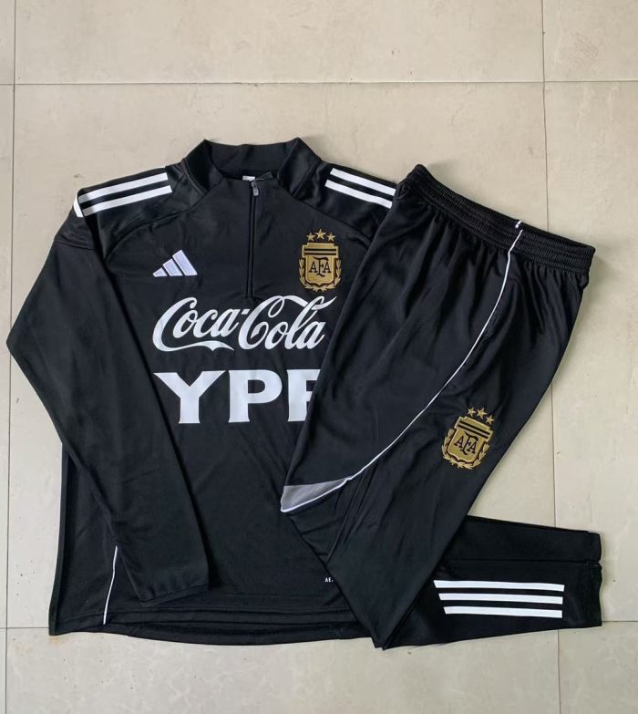 Argentina Black Kids' Half-Zip Jacket - 图片 4