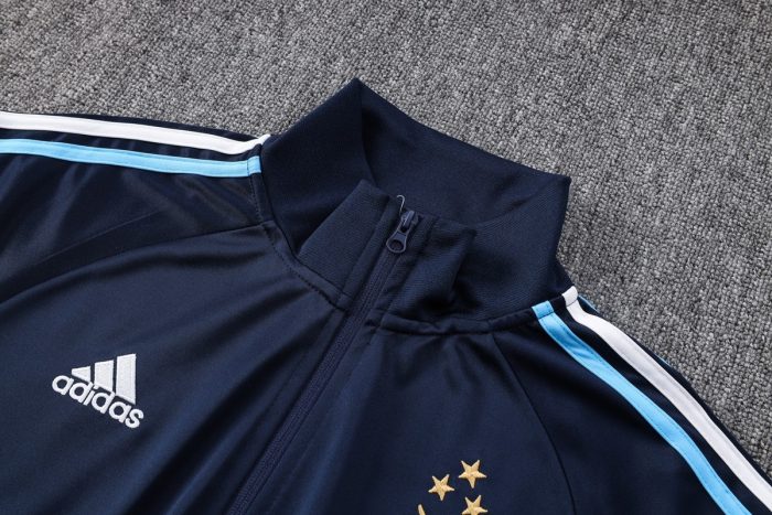 Argentina 2022/23 High Neck Dark Blue (Three Stars) Long Zipper Jacket - 图片 6