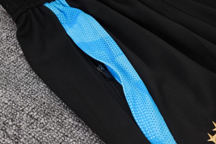 Argentina 24/25 Black Short Sleeve Training Set with 3/4 Pants - 图片 4