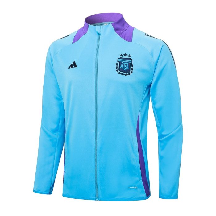 Argentina 24/25 Light Blue Long Zipper Jacket - 图片 3