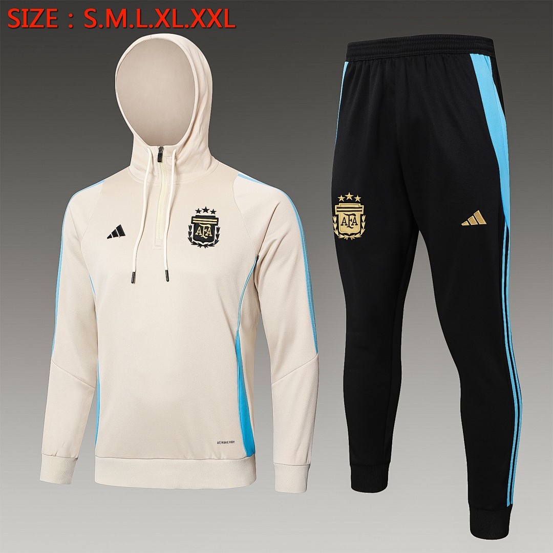 Argentina 24/25 Half-Zip Hoodie Beige