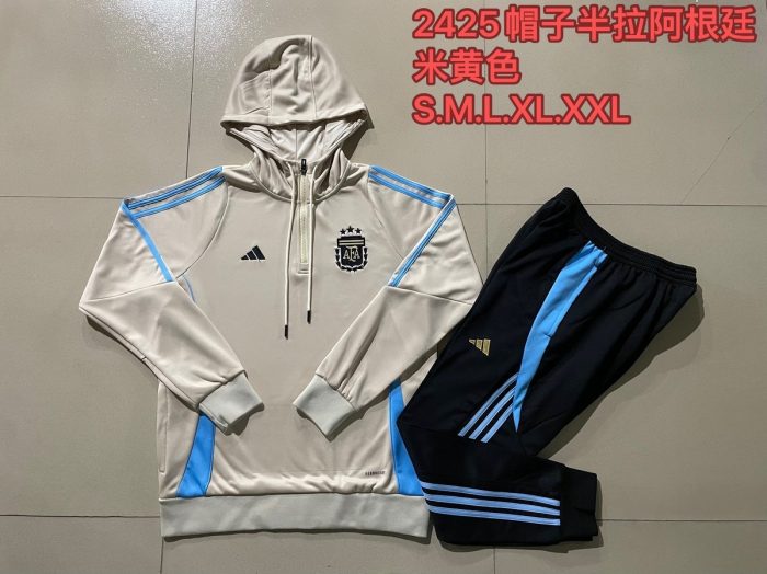 Argentina 24/25 Half-Zip Hoodie Beige - 图片 9