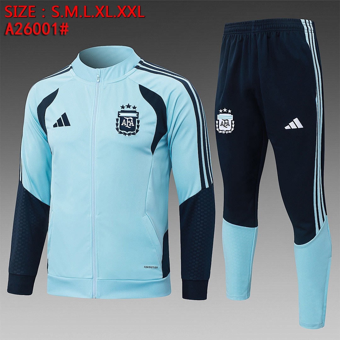 Argentina Sky Blue Long Zipper Jacket