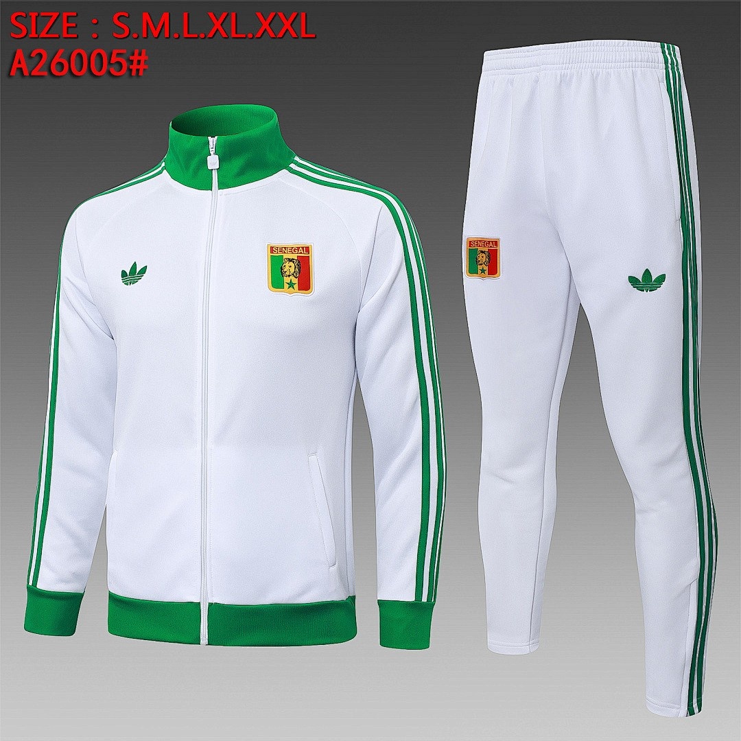 Senegal White Long Zipper Jacket