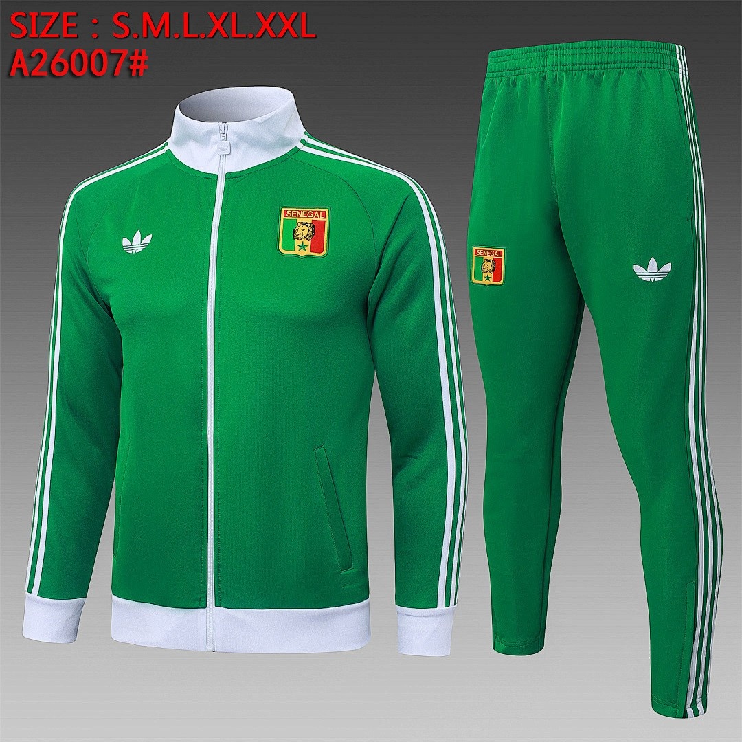 Senegal Green Long Zipper Jacket