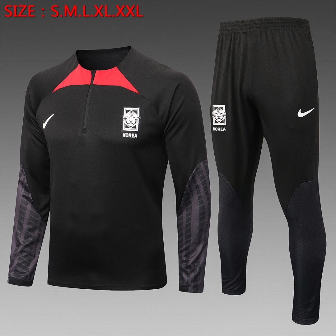 JER-8868_1 South Korea 22-23 Half-Zip Jacket Black - 图片 1