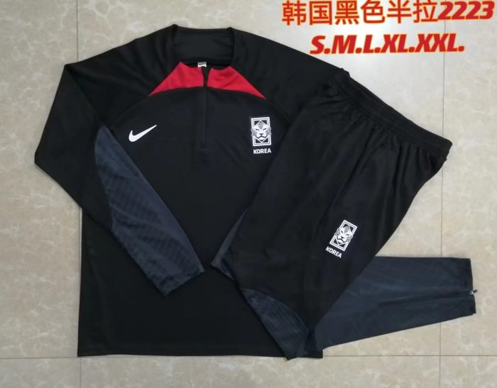 South Korea 22-23 Half-Zip Jacket Black - 图片 9
