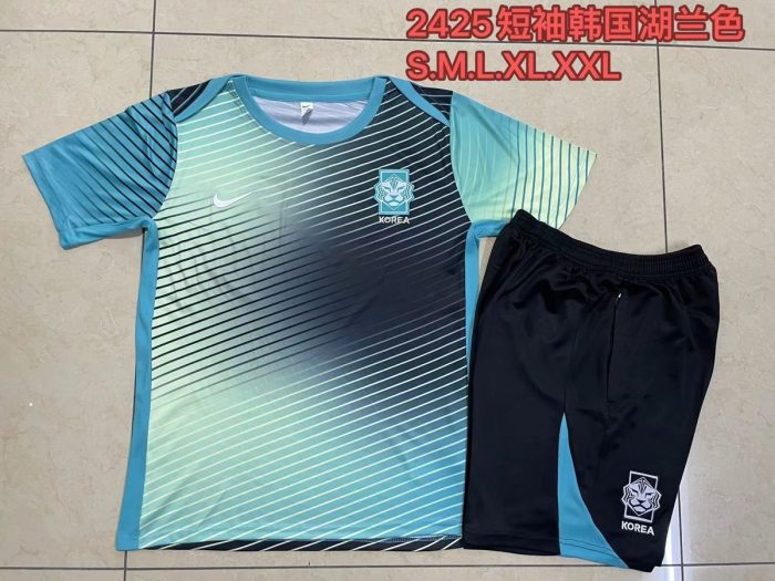South Korea 24-25 Short Sleeve Training Shirt Blue - 图片 9