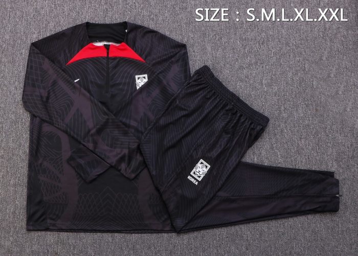 South Korea 22/23 Black Half-Zip Jacket (Spray Print) - 图片 5