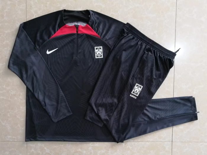 South Korea 22/23 Black Half-Zip Jacket (Spray Print) - 图片 9