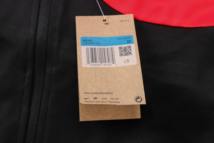 South Korea 22/23 Black (with Red) Long Zip Jacket - 图片 2