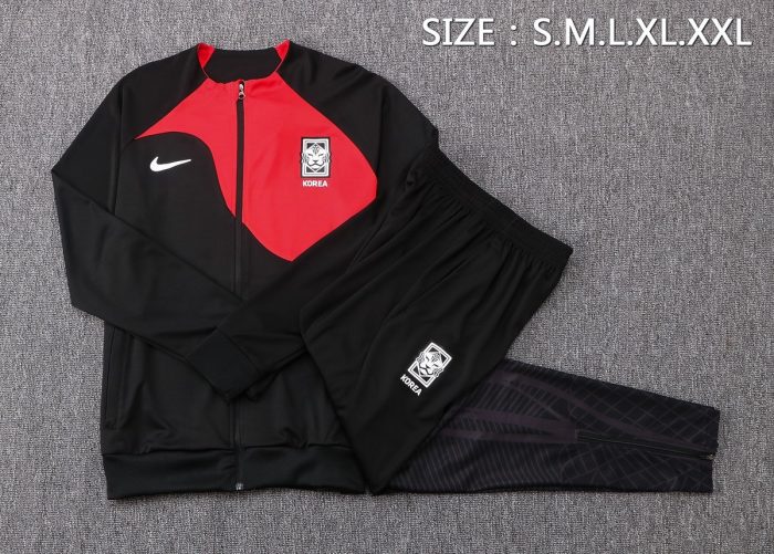 South Korea 22/23 Black (with Red) Long Zip Jacket - 图片 6