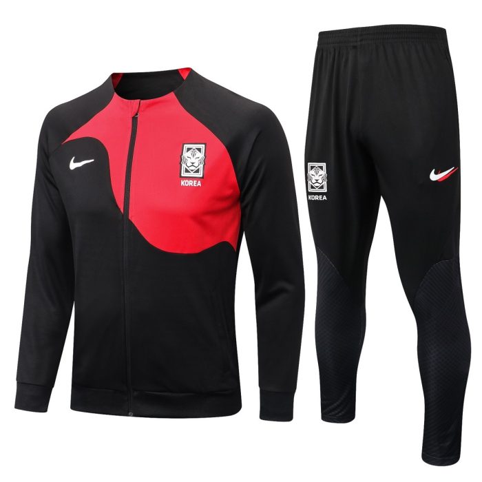 South Korea 22/23 Black (with Red) Long Zip Jacket - 图片 8