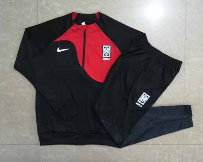 South Korea 22/23 Black (with Red) Long Zip Jacket - 图片 9