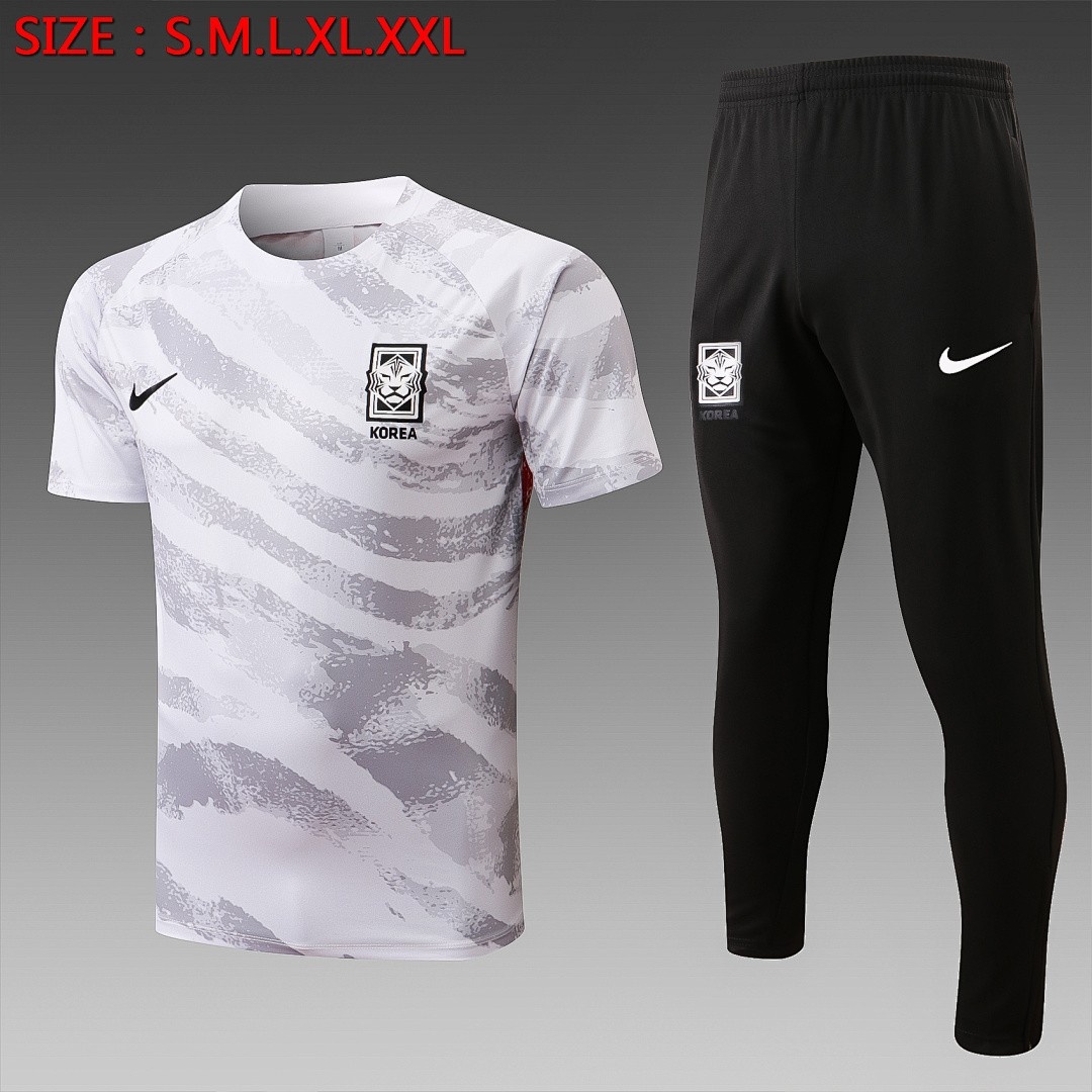 South Korea 22-23 White Short Sleeve Training Suit