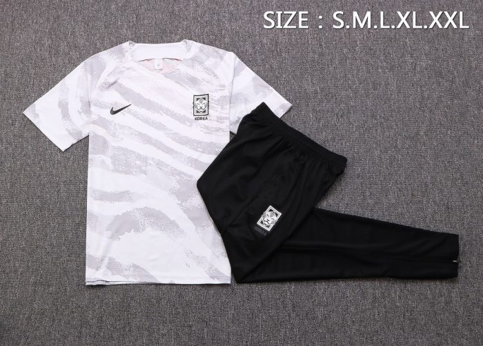 South Korea 22-23 White Short Sleeve Training Suit - 图片 6