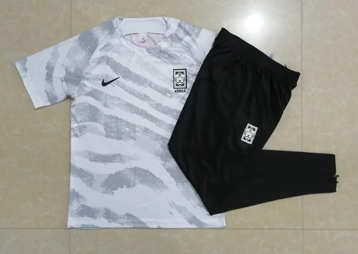 South Korea 22-23 White Short Sleeve Training Suit - 图片 9