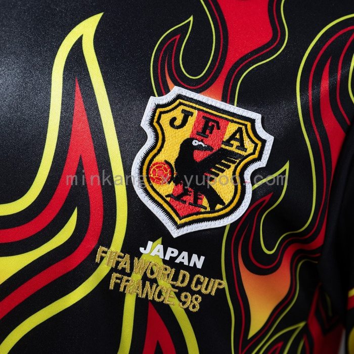 Japan 1998 Goalkeeper Black Fireworks Long Sleeve Retro Jersey - 图片 4