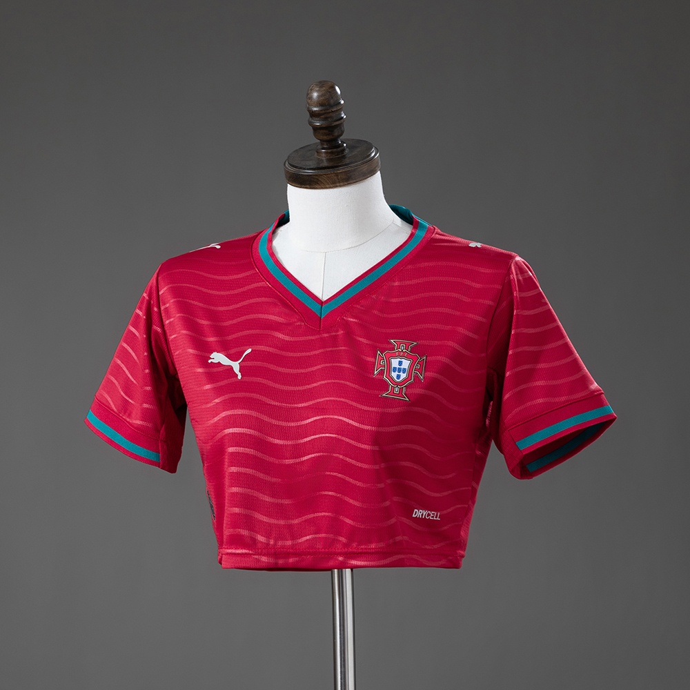 JER-10084_1 Portugal 2026 Home Women's Crop Top Jersey - 图片 1