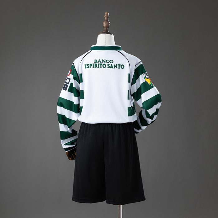 Sporting CP 01/02 Home Retro Long-Sleeve Kids Kit Jersey - 图片 2