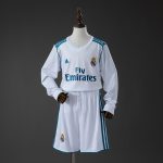 Real Madrid 17/18 Home Retro Long Sleeve Kids Kit Jersey