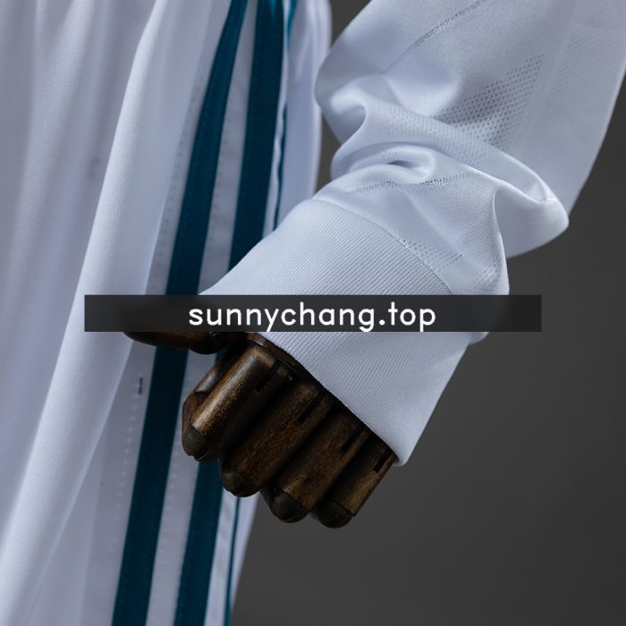 Real Madrid 17/18 Home Retro Long Sleeve Kids Kit Jersey - 图片 4