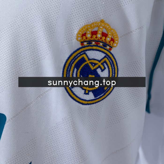 Real Madrid 17/18 Home Retro Long Sleeve Kids Kit Jersey - 图片 7