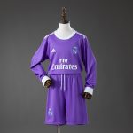 Real Madrid 16/17 Away Retro Long Sleeve Kids Kit Jersey
