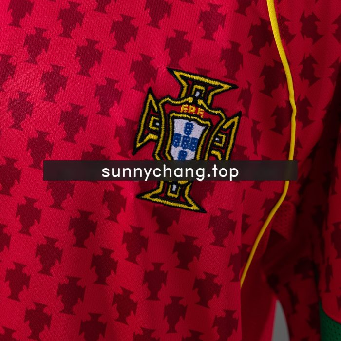 Portugal 2004 Home Retro Long Sleeve Kids Kit Jersey - 图片 7