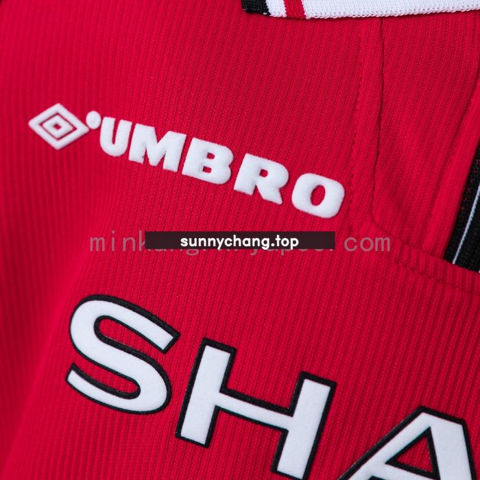 M-U 98/99 Home Retro Long Sleeve Kids Kit Jersey - 图片 6