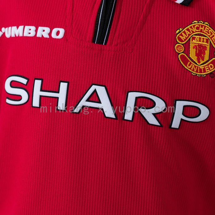 M-U 98/99 Home Retro Long Sleeve Kids Kit Jersey - 图片 8