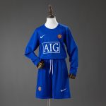 M-U 08/09 Third Away Retro Long-Sleeve Kids Kit Jersey