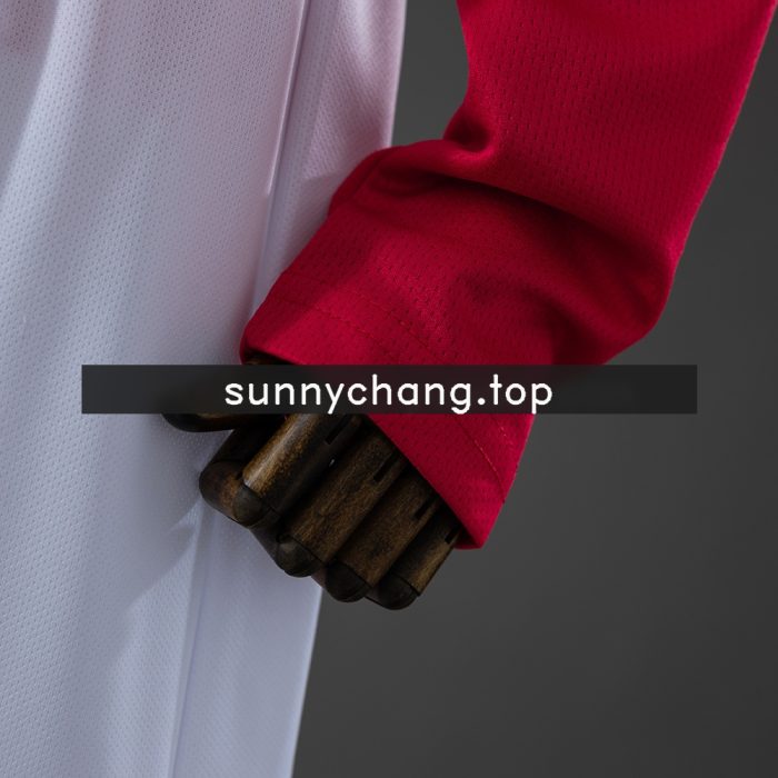 M-U 07/08 Home Retro Long Sleeve Kids Kit Jersey - 图片 5