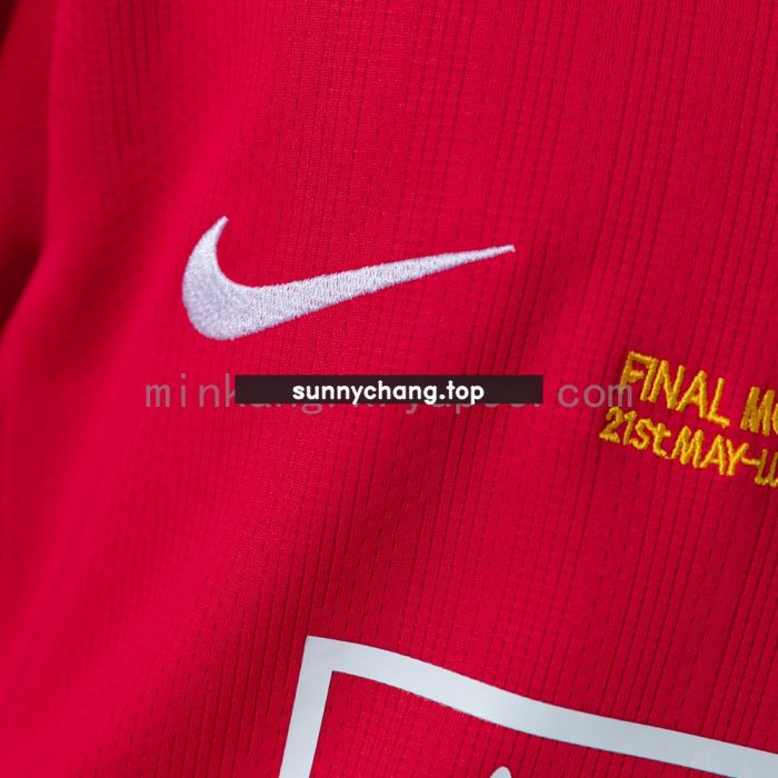 M-U 07/08 Home Retro Long Sleeve Kids Kit Jersey - 图片 7