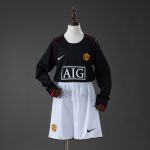 M-U 07/08 Away Retro Long Sleeve Kids Kit Jersey