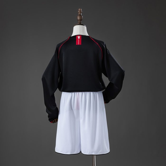 M-U 07/08 Away Retro Long Sleeve Kids Kit Jersey - 图片 2