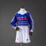 France 1998 Home Retro Long Sleeve Kids Kit Jersey