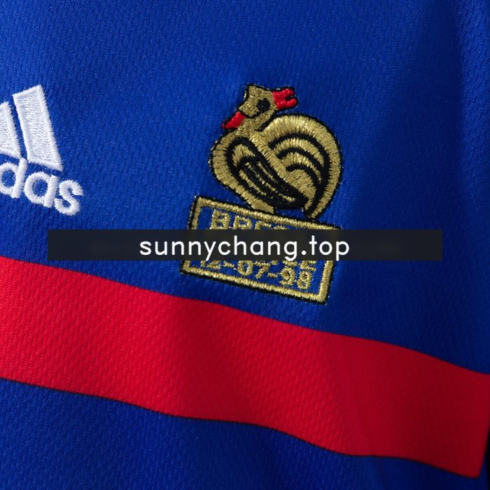 France 1998 Home Retro Long Sleeve Kids Kit Jersey - 图片 7