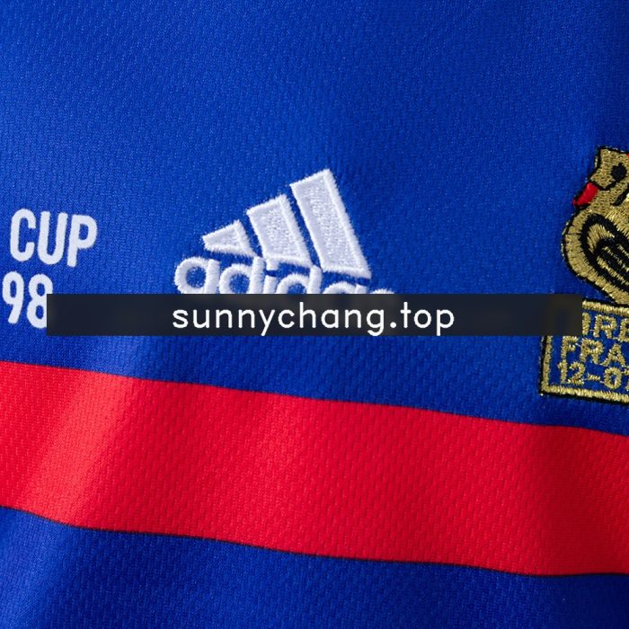 France 1998 Home Retro Long Sleeve Kids Kit Jersey - 图片 8