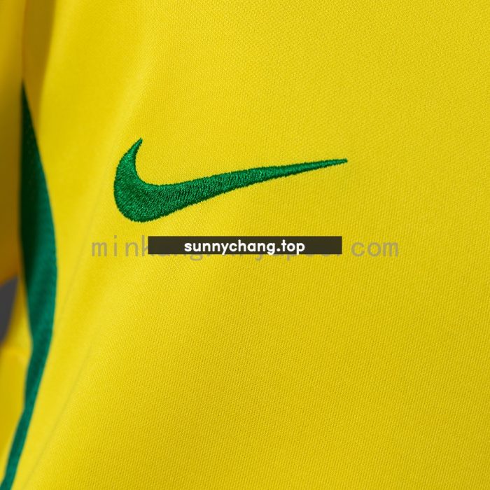 Brazil 2002 Home Retro Long Sleeve Kids Kit Jersey - 图片 6