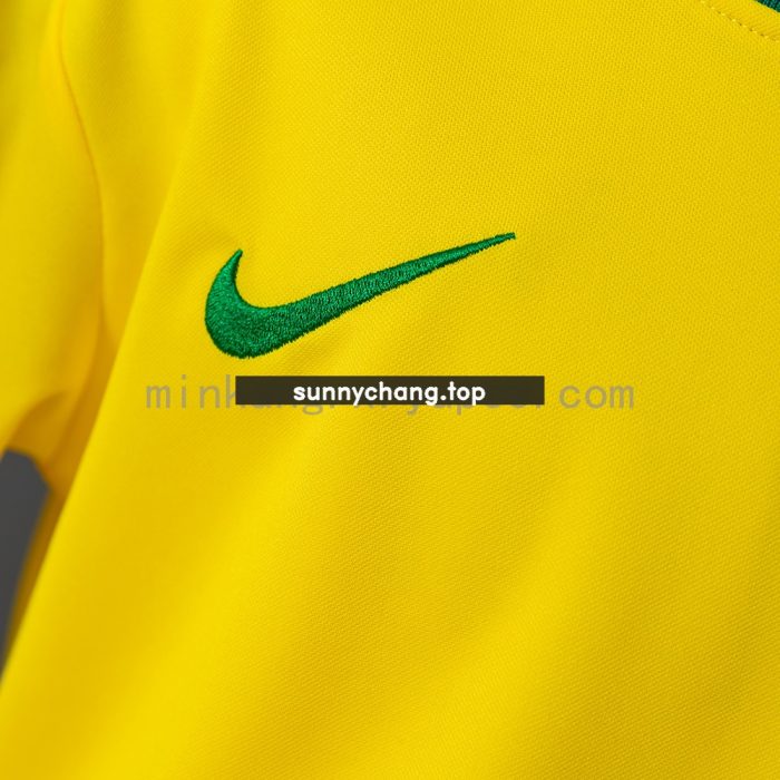 Brazil 1998 Home Retro Long Sleeve Kids Kit Jersey - 图片 6