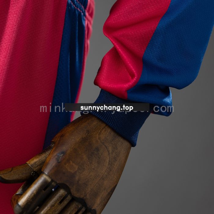 Barcelona 10/11 Home Retro Long Sleeve Kids Kit Jersey - 图片 4